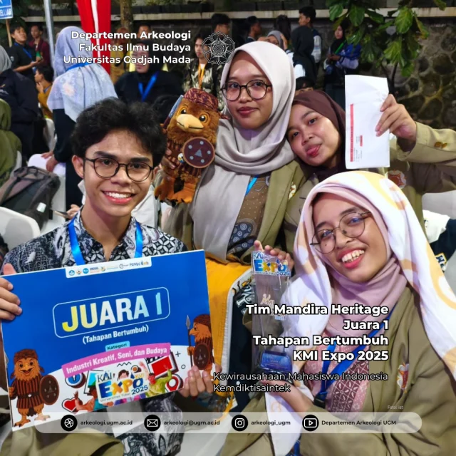 Selamat untuk tim Mandira Heritage dengan motor Stefani dan Fauzi dari Arkeologi 2023... 
Selamat juga untuk Pak Fahmi sebagai pembimbing ...
.
#arkeologiugm #fibugm #rayawarnafibugm